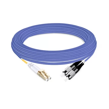 Duplex OM4 50/125 LC-FC Multimode Fiber Optic Cable 7m | FiberMall