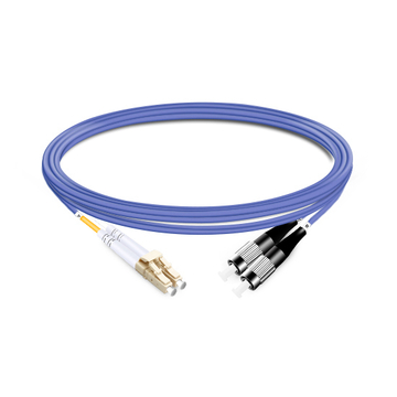 1m (3ft) Duplex OM4 Multimode LC UPC to FC UPC PVC (OFNR) Fiber Optic Cable