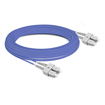 7m (23ft) Duplex OM4 Multimode SC UPC to SC UPC PVC (OFNR) Fiber Optic Cable