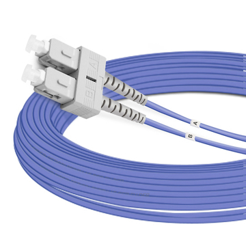 7m (23ft) Duplex OM4 Multimode SC UPC to SC UPC PVC (OFNR) Fiber Optic Cable