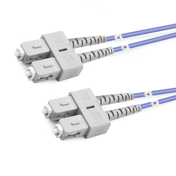 7m (23ft) Duplex OM4 Multimode SC UPC to SC UPC PVC (OFNR) Fiber Optic Cable