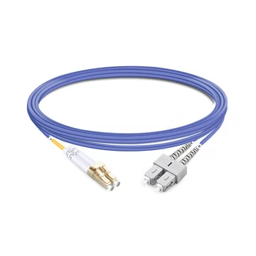 Duplex OM4 50/125 LC-SC Multimode OFNP Fiber Optic Cable 2m| FiberMall