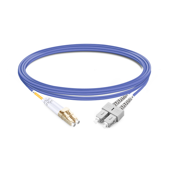 Duplex OM4 50/125 LC-SC Multimode OFNP Fiber Optic Cable 1m| FiberMall