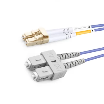 1m (3ft) Duplex OM4 Multimode LC UPC to SC UPC OFNP Fiber Optic Cable
