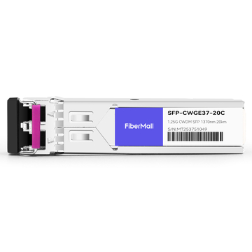 SFP-CWGE37-20C 1.25G CWDM SFP 1370nm 20km LC SMF DDM Transceiver Module