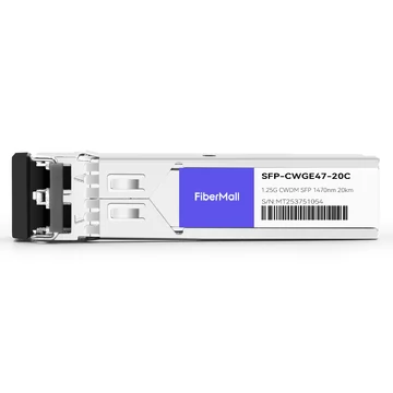 Dell CWDM-SFP-1470-20 Compatible 1.25G CWDM SFP 1470nm 20km LC SMF DDM Transceiver Module