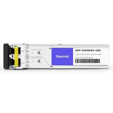 Alcatel-Lucent SFP-GIG-55CWD40 Compatible 1.25G CWDM SFP 1550nm 40km LC SMF DDM Transceiver Module