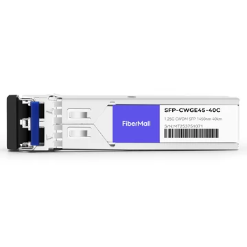 Alcatel-Lucent SFP-GIG-45CWD40 Compatible 1.25G CWDM SFP 1450nm 40km LC SMF DDM Transceiver Module