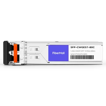 Juniper SFP-GE80KCW1570-ET Compatible 1.25G CWDM SFP 1570nm 80km LC SMF DDM Transceiver Module