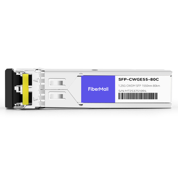 Cisco CWDM-SFP-1550 Compatible 1.25G CWDM SFP 1550nm 80km LC SMF DDM Transceiver Module