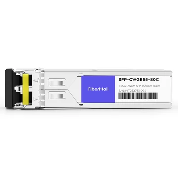 Dell CWDM-SFP-1550 Compatible 1.25G CWDM SFP 1550nm 80km LC SMF DDM Transceiver Module