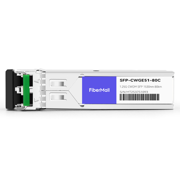 Juniper SFP-GE80KCW1530-ET Compatible 1.25G CWDM SFP 1530nm 80km LC SMF DDM Transceiver Module