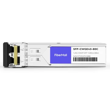 Juniper SFP-GE80KCW1430-ET Compatible 1.25G CWDM SFP 1430nm 80km LC SMF DDM Transceiver Module