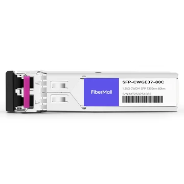 Brocade E1MG-CWDM80-1370 Compatible 1.25G CWDM SFP 1370nm 80km LC SMF DDM Transceiver Module