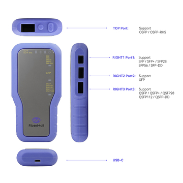 FiberMall EEPROM Programmer Box Supports SFP/SFP+/SFP28/XFP/QSFP+/QSFP28/QSFP56/QSFP-DD/OSFP Transceivers & DAC/AOC Cables, Blue