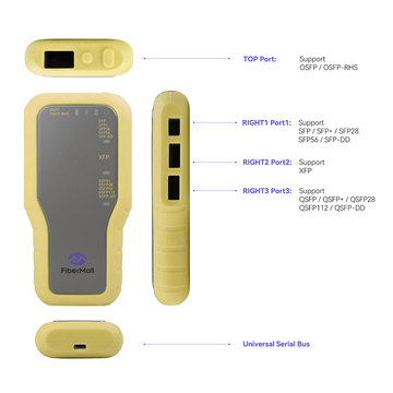 FiberMall EEPROM Programmer Box Supports SFP/SFP+/SFP28/XFP/QSFP+/QSFP28/QSFP56/QSFP-DD/OSFP Transceivers & DAC/AOC Cables, Yellow