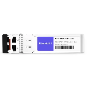 SFP-DWGE31-40C 1.25G DWDM SFP C31 100GHz 1552.52nm 40km LC SMF DDM Transceiver Module