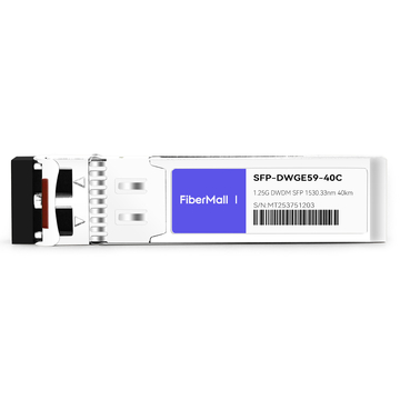 Juniper SFP-1G-DW59 Compatible 1.25G DWDM SFP C59 100GHz 1530.33nm 40km LC SMF DDM Transceiver Module