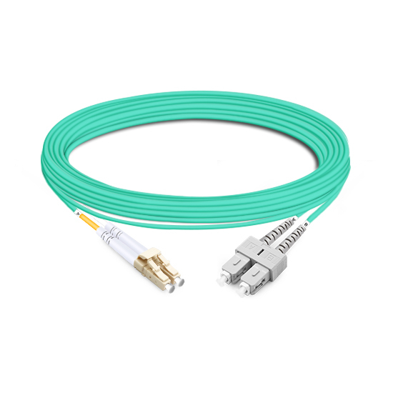 Duplex OM3 50/125 LC-SC Multimode Fiber Optic Cable 7m | FiberMall