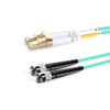 7m (23ft) Duplex OM3 Multimode LC UPC to ST UPC PVC (OFNR) Fiber Optic Cable