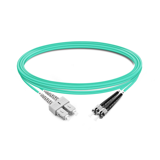 Duplex OM3 50/125 SC-ST Multimode Fiber Optic Cable 1m | FiberMall