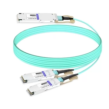 NVIDIA MFA7U10-H005-FLT (980-9I110-00H005) Compatible 5m (16ft) 400G OSFP RHS/Flat Top to 2x200G QSFP56 InfiniBand HDR Active Optical Splitter Cable