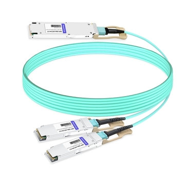 NVIDIA MFA7U10-H015-FLT (980-9I114-00H015) Compatible 15m (49ft) 400G OSFP RHS/Flat Top to 2x200G QSFP56 InfiniBand HDR Active Optical Splitter Cable
