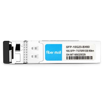 Cisco SFP-10G-BX60U-I Compatible 10G BX SFP+ BIDI TX1270nm/RX1330nm 60km LC SMF DDM Transceiver Module