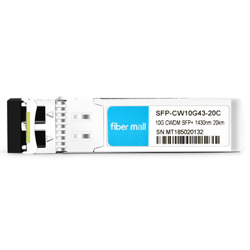 Módulo transceptor 10G CWDM SFP + 43nm 20km LC SMF DDM compatible con Juniper Networks EX-SFP-10GE-CWE1430-20