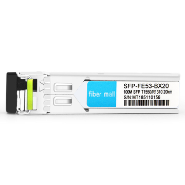 3Com 3CSFP85 متوافق 100Base BX BIDI SFP TX1550nm / RX1310nm 15km LC SMF DDM وحدة الإرسال والاستقبال