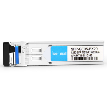 Brocade E1MG-1G-BXU-20 совместимый 1000Base BX BIDI SFP TX1310nm / RX1550nm 20 км LC SMF DDM модуль приемопередатчика