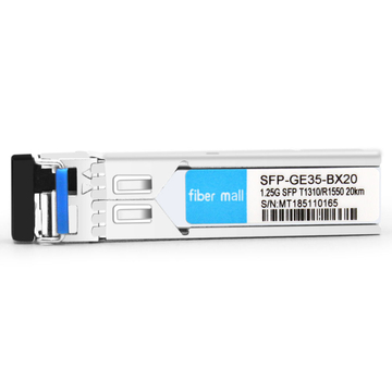 Cisco GLC-BX-20U Compatible 1000Base BX BIDI SFP TX1310nm/RX1550nm 20km LC SMF DDM Transceiver Module