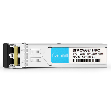 Cisco CWDM-SFP-1430 Compatible 1.25G CWDM SFP 1430nm 80km LC SMF DDM Transceiver Module