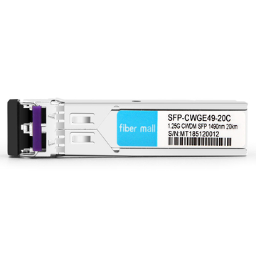 アリスタネットワークスSFP-1G-CW-1490-20互換1.25GCWDM SFP 1490nm 20km LC SMFDDMトランシーバーモジュール