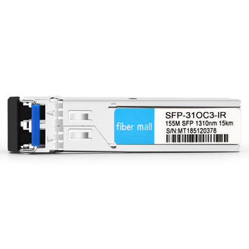 Alcatel-Lucent 3HE00035AA Compatível 155M OC3 / STM-1 SFP IR 1310nm 15km LC SMF DDM Transceiver Module