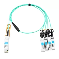 Fortinet FG-TRAN-QSFP-4XSFP-5 Compatible 5m (16ft) 40G QSFP+ to Four 10G SFP+ Active Optical Breakout Cable