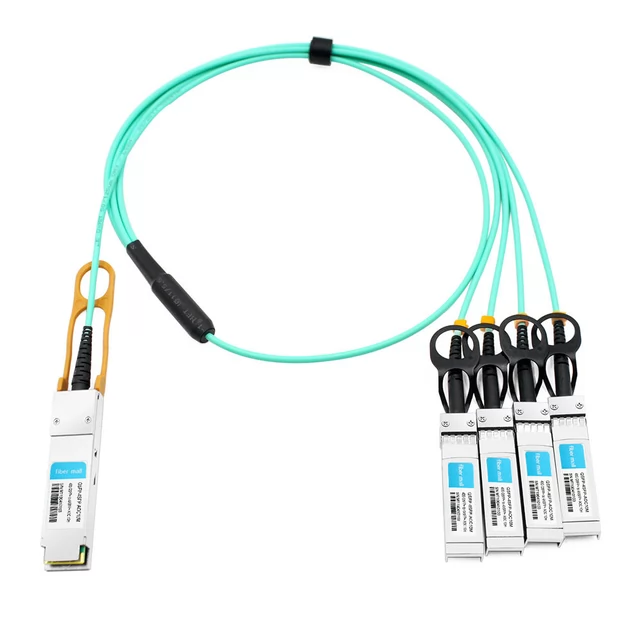 40G QSFP+ to 4 SFP+ Breakout Active Optical Cable 10m | FiberMall