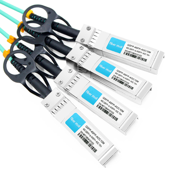 Avago AFBR-7IER10Z 호환 10m(33피트) 40G QSFP+ ~ 10개의 XNUMXG SFP+ 활성 광 브레이크아웃 케이블