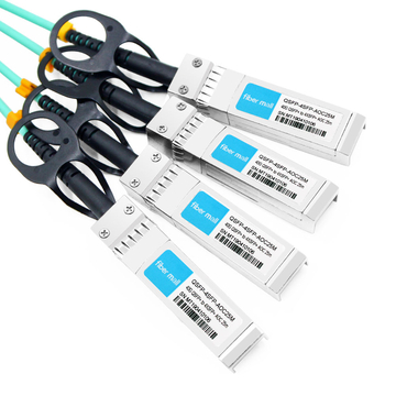 Arista Networks QSFP-4X10G-AOC25M 호환 25m (82ft) 40G QSFP +-10 개의 XNUMXG SFP + 액티브 옵티컬 브레이크 아웃 케이블