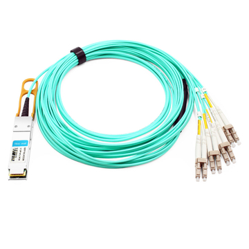 F5 네트워크 OPT-0029-03 호환 3m(10피트) 40G QSFP+ ~ 8 LC 커넥터 액티브 광 브레이크아웃 케이블