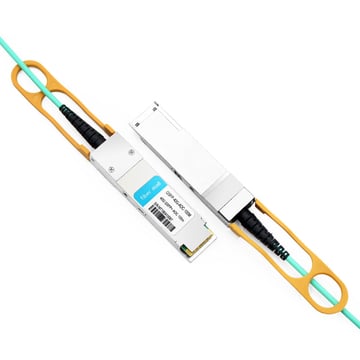 Câble optique actif Dell AOC-QSFP-40G-100M compatible 100 m (328 pieds) 40G QDR QSFP+ vers QSFP+