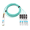 Juniper JNP-100G-AOCBO-3M Compatible 3 m (10 pies) 100G QSFP28 a cuatro 25G SFP28 Cable de conexión óptica activo