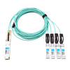 Brocade 100G-Q28-S28-AOC-1001 Совместимый кабель длиной 10 м (33 фута) 100G QSFP28 для четырех активных оптических кабелей 25G SFP28