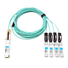 Brocade 100G-Q28-S28-AOC-1501 Compatible 15m (49 pies) 100G QSFP28 a cuatro 25G SFP28 Cable de conexión óptica activa
