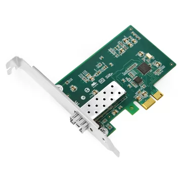 بطاقة واجهة شبكة إيثرنت PCIe v210 منفذ واحد جيجابت SFP PCI Express x1 من Intel® I1 F2.1