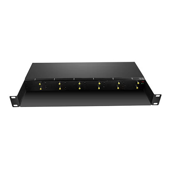 1U 12 Slots Mini Fiber Media Converter Rack Dual Power | FiberMall