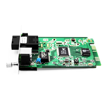 1x 10 / 100Base-T RJ45 to 1x 100Base-X SC TX1310nm / RX1550nm 60km SM Single Fiber Gigabit Ethernet Media Converter Card