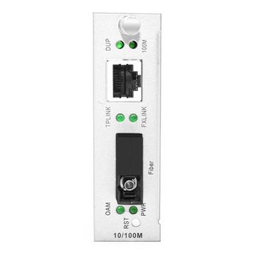 1x 10 / 100Base-T RJ45 to 1x 100Base-X SC TX1550nm / RX1310nm 20km SM Single Fiber Gigabit Ethernet Media Converter Card