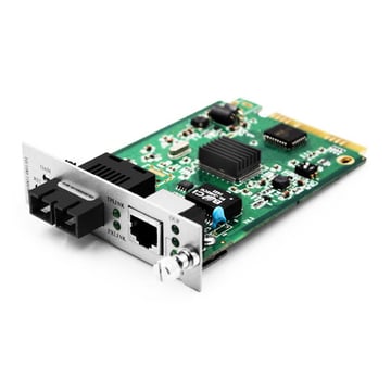 1x 10/100/1000Base-T RJ45 to 1x 1000Base-X SC 1310nm 20km SM Dual Fiber Gigabit Ethernet Media Converter Card