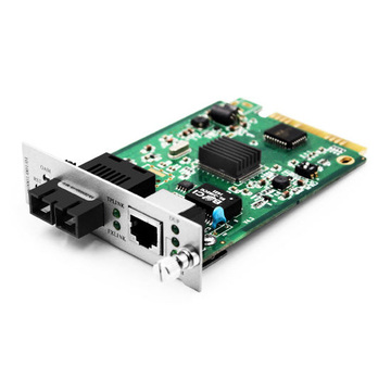 1x 10/100/1000Base-T RJ45 to 1x 1000Base-X SC 1550nm 60km SM Dual Fiber Gigabit Ethernet Media Converter Card